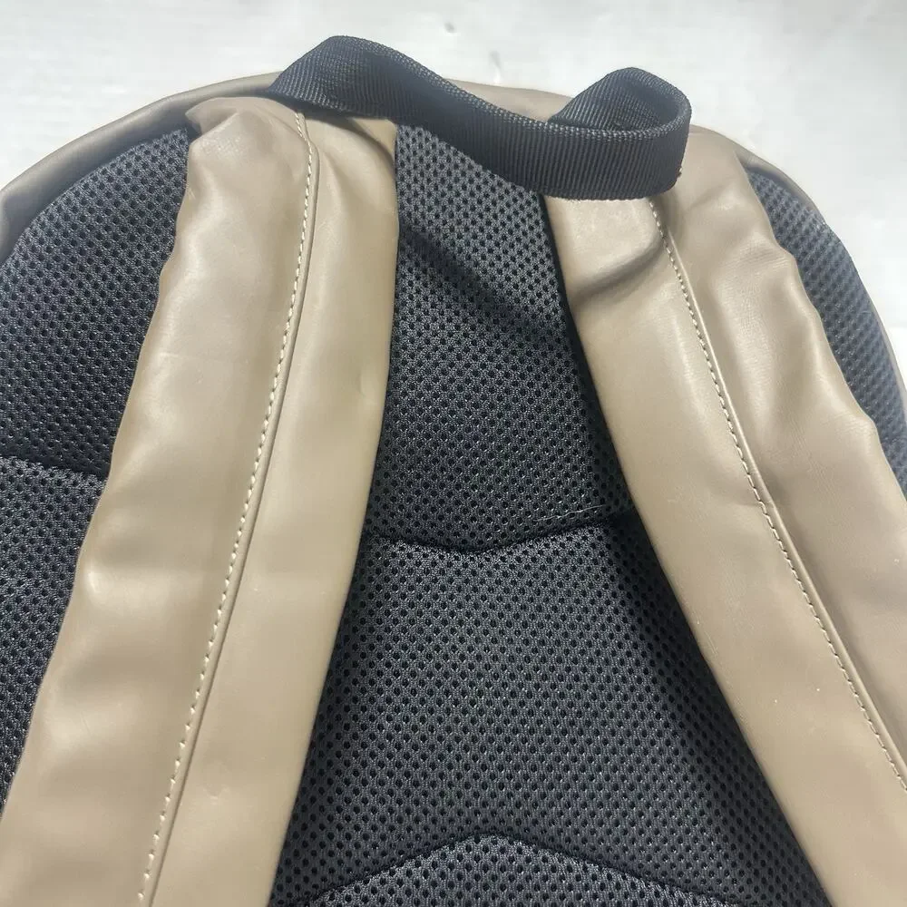RAINS ® Book Daypack Large Brown WATERPROOF PU Fabric Fits 16
